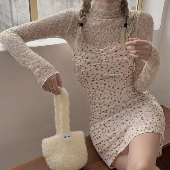 Cute Floral Strap A-line Dress🤍 - Picture 2 of 3